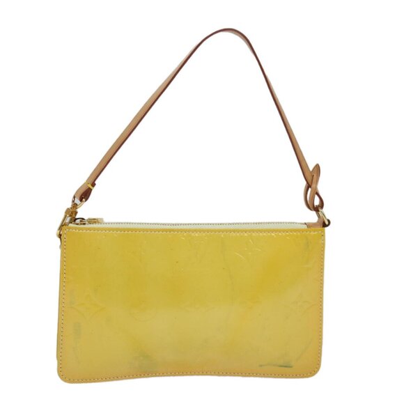 LOUIS VUITTON Vernis Lexington Accessory Pouch Lime Yellow